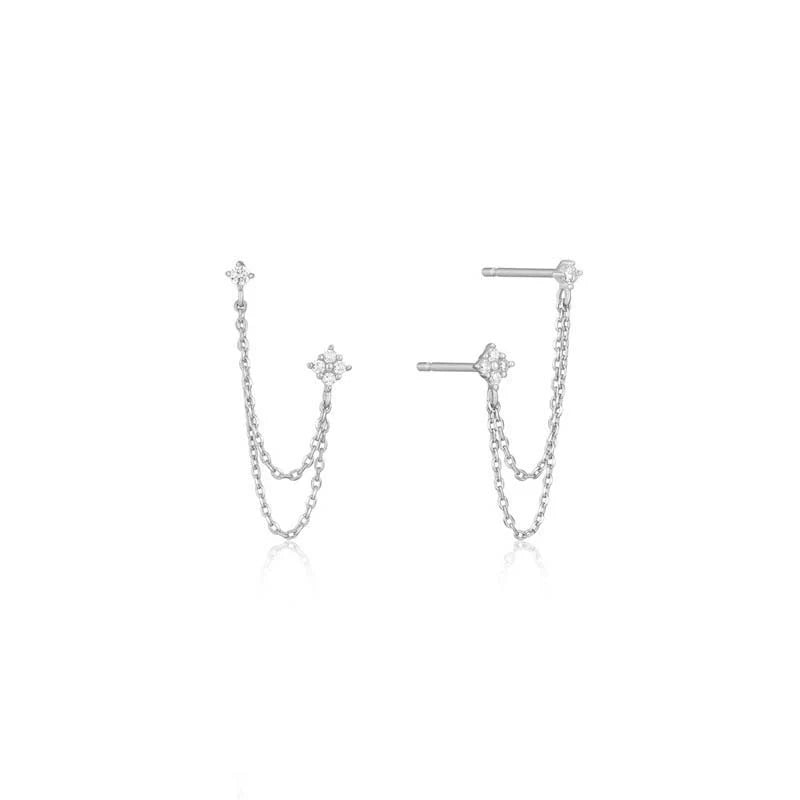 Flower Doble Earring - Silver