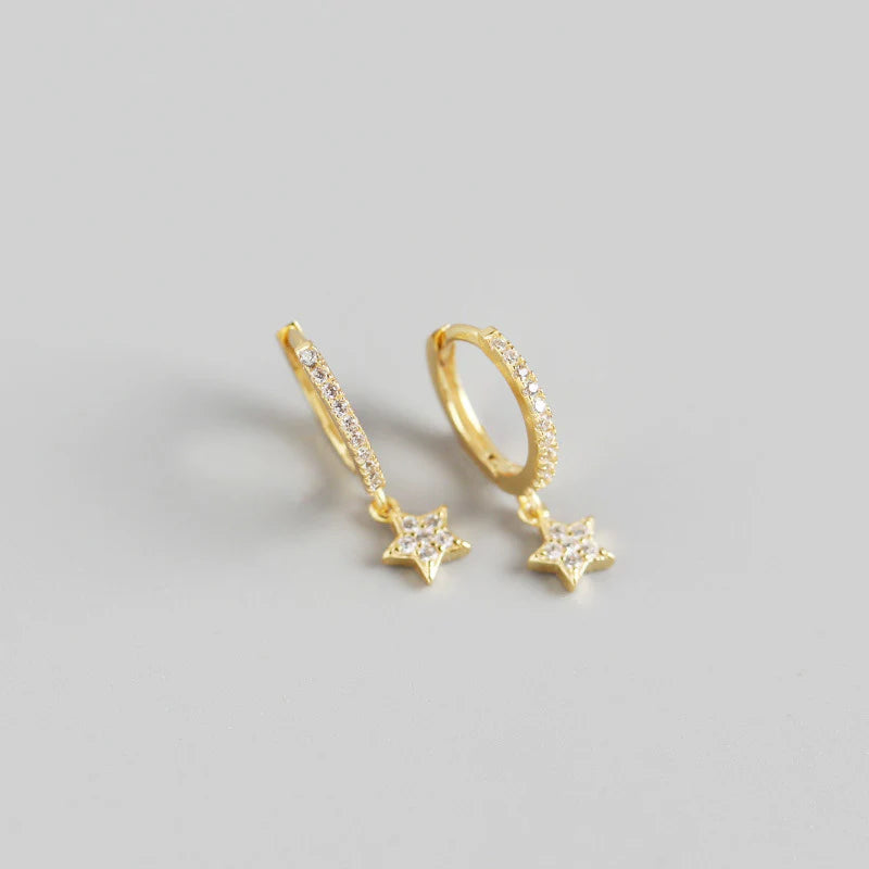 Star Huggie Hoops 18K Gold Plated - Gold