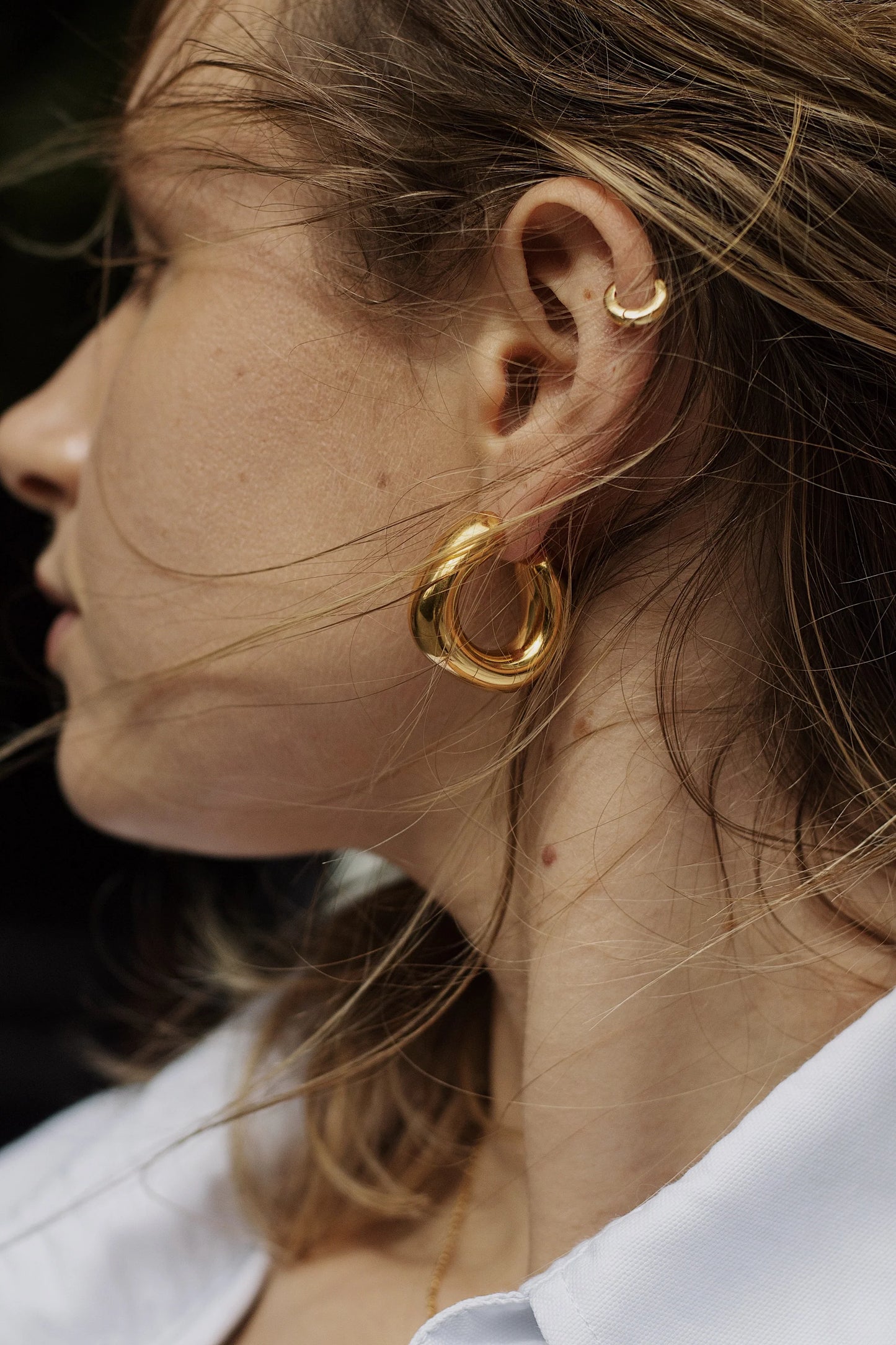 Bianca Gold Plated Stainless Steel Hoop Earrings - Gold