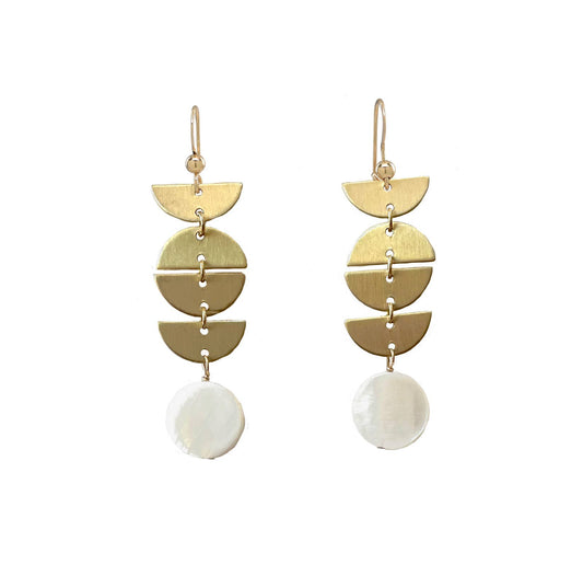 Half Moon Drop Freshwater Mother Of Pearl Earrings