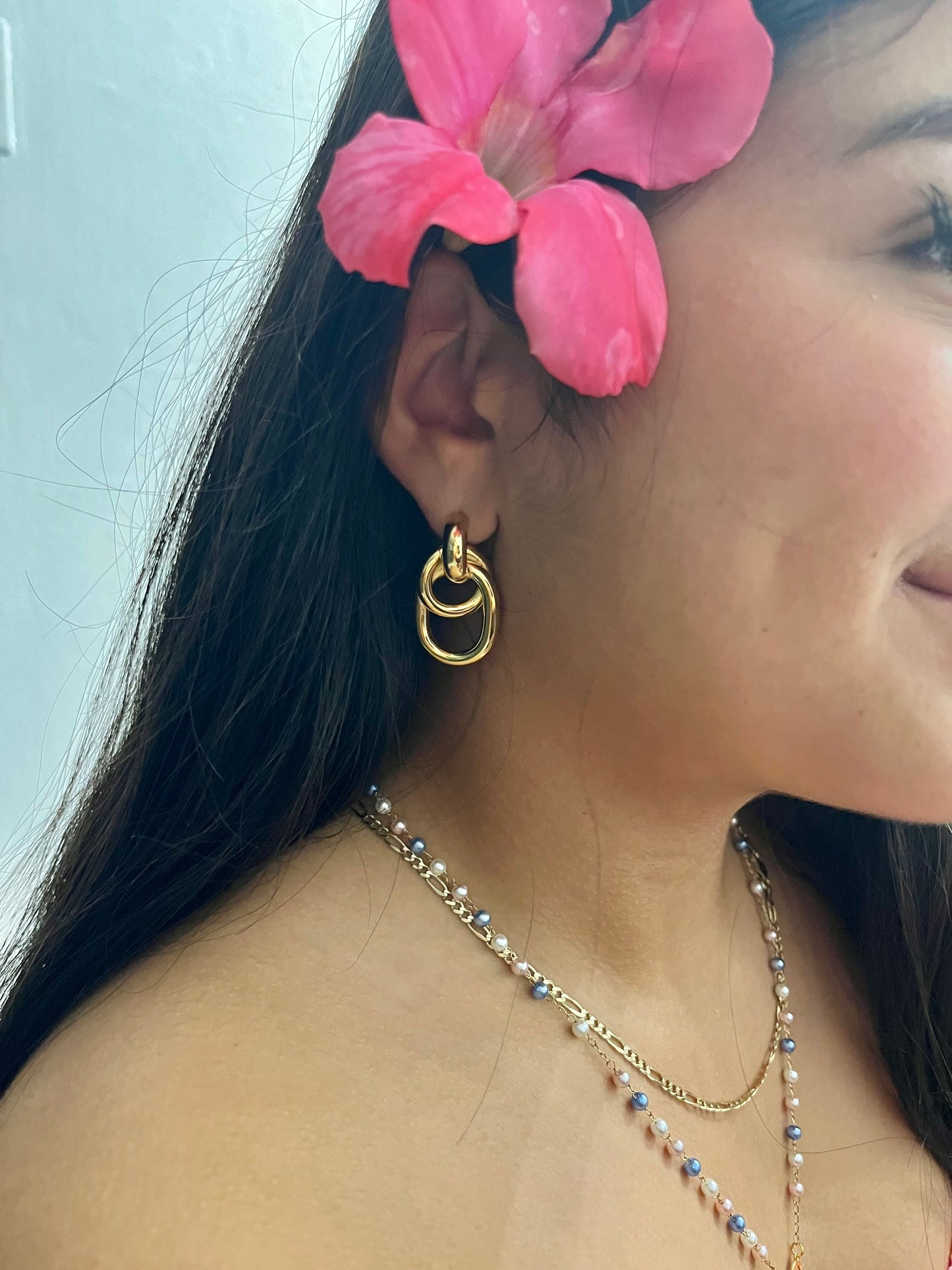 Doble Hoop Earrings - Gold