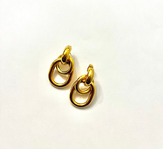 Doble Hoop Earrings - Gold