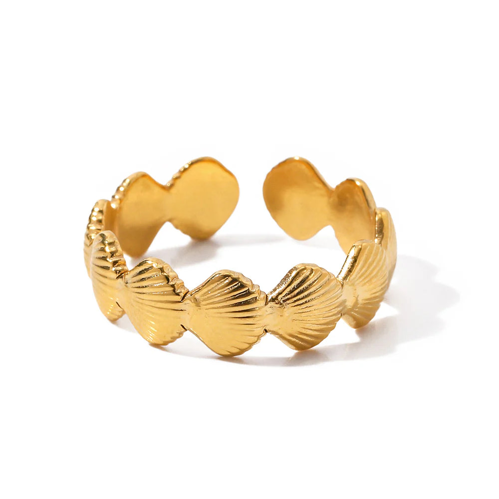 Shell Adjustable Ring - Gold