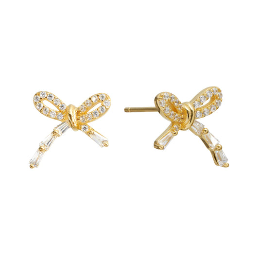 Bow Studs Earrings - Gold