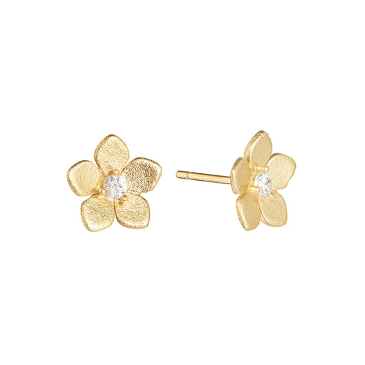 Matte Flower Studs - Gold