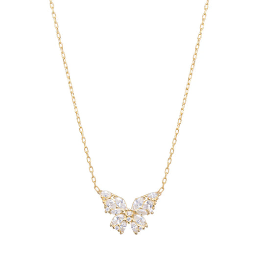 Baguette CZ Butterfly  Necklace