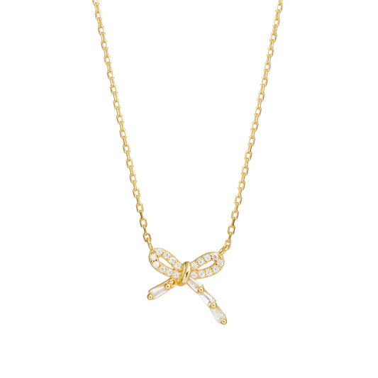 Bow Necklace - Gold