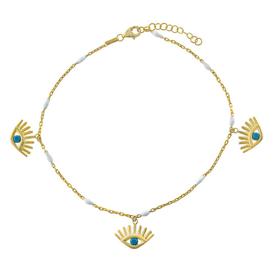 Guardian Eye Drop Anklet - Gold