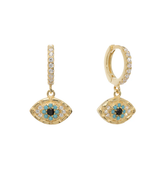 Guardian Eye Huggie Hoop - Gold