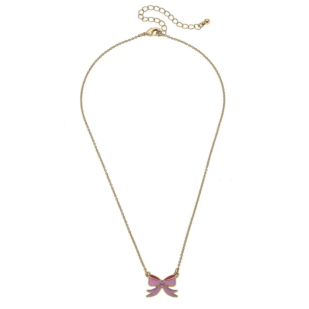 Zoey Bow Delicate Children's Necklace - Pink