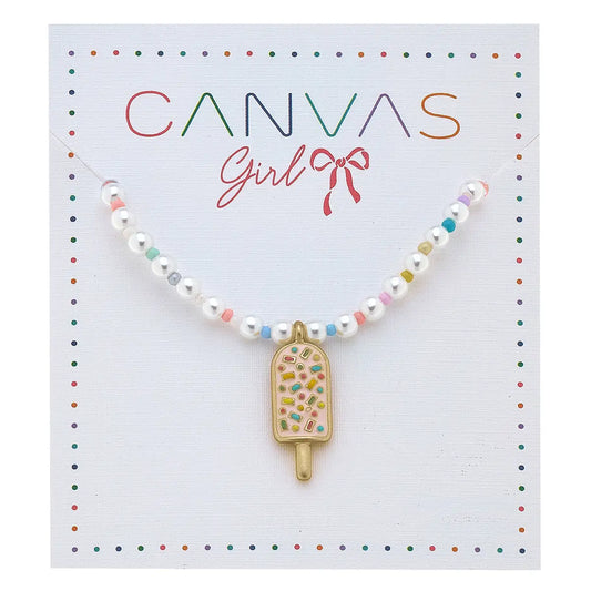 Samantha  Popsicle Beaded Pearl Children’S Necklace