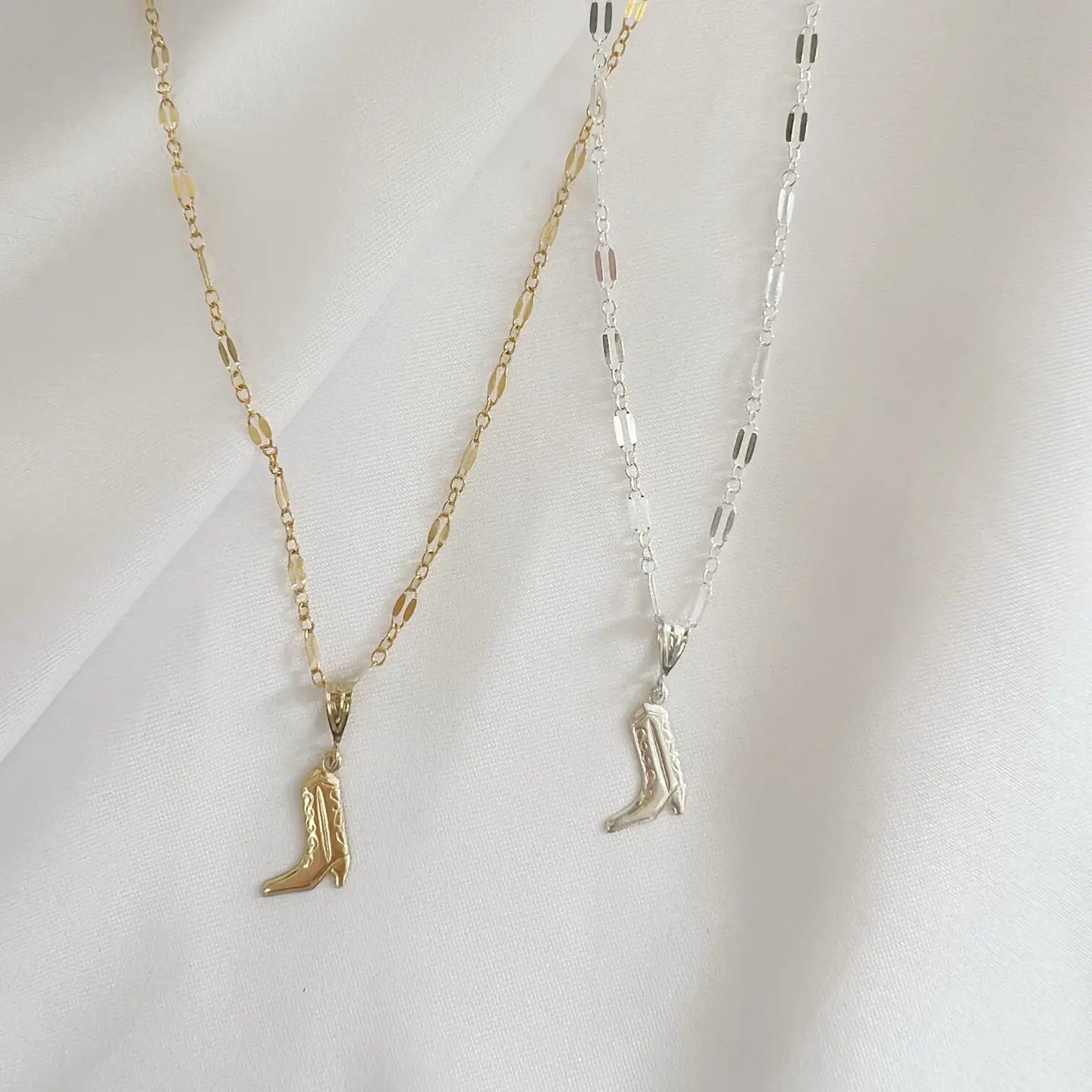 Howdy Cowboy Boot Necklace Gold Filled