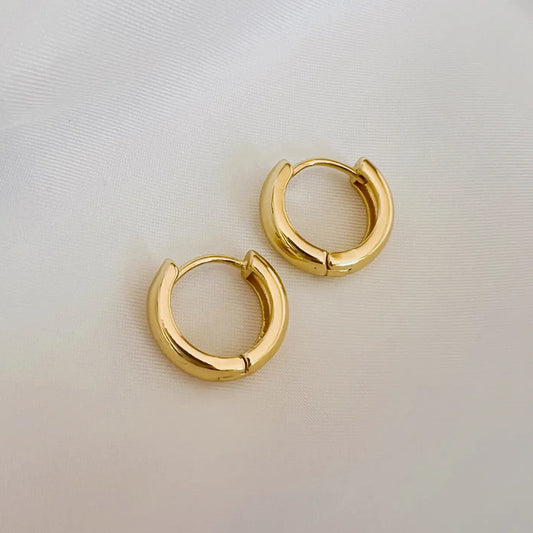 Jake Chunky Huggie Hoops Earrings Gold Filled