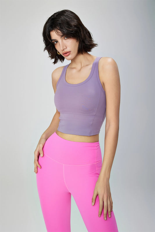 91 Nessa Longlined Molded Cup Sports Bra - Lavender Mist