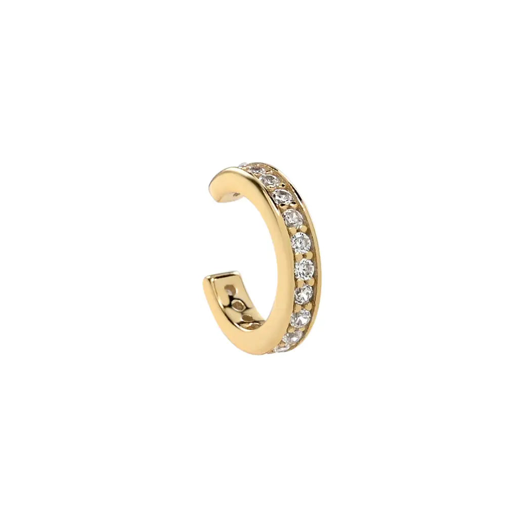 Cz Channel Ear Cuff - Gold