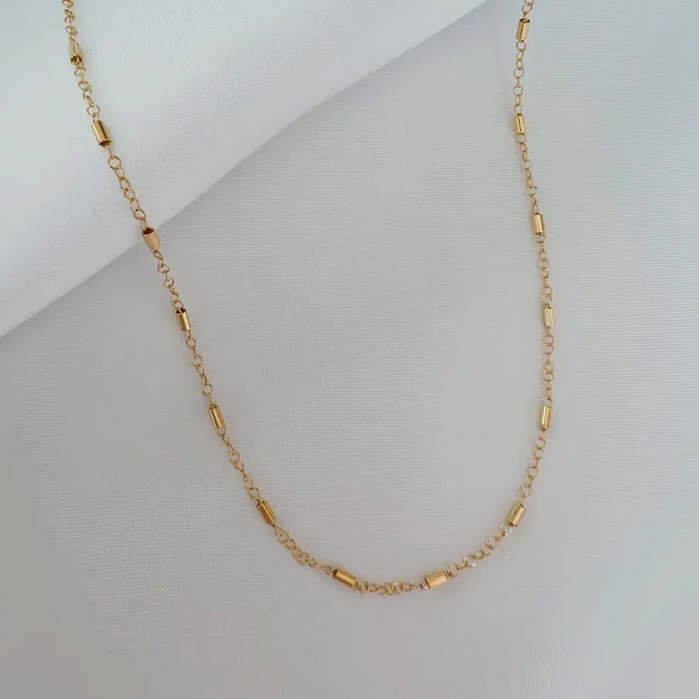Jake Bar Cable Layering Chain Necklace Gold Filled