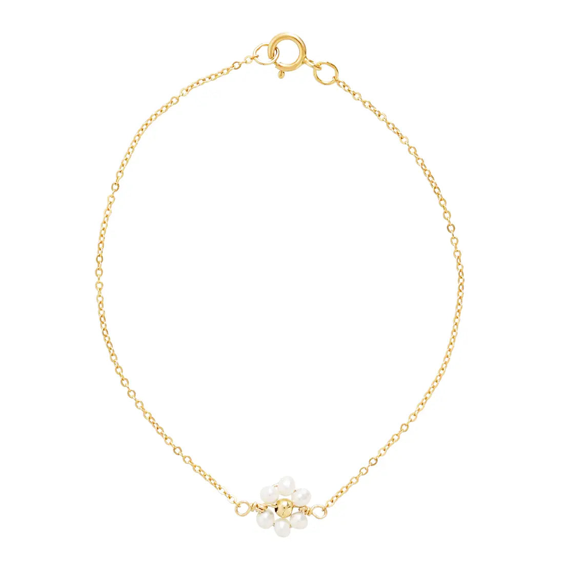 Beaded Daisy Pearl Bracelet