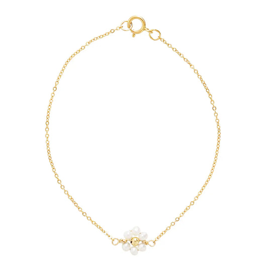 Beaded Daisy Pearl Bracelet