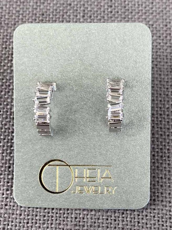 Petite Hestia hoop earrings - White Gold finish