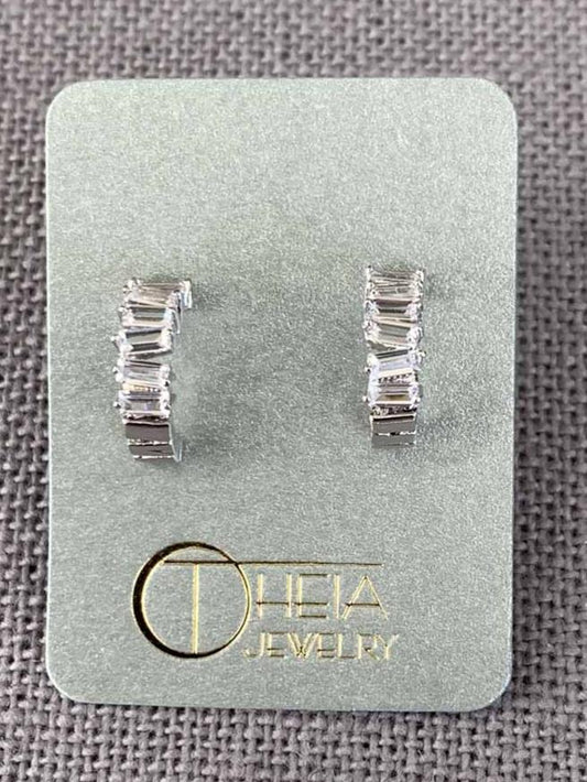 Petite Hestia hoop earrings - White Gold finish