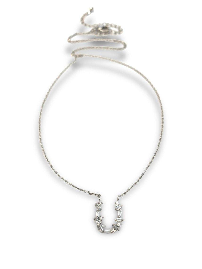 Cecil horse shoe Necklace - White Gold