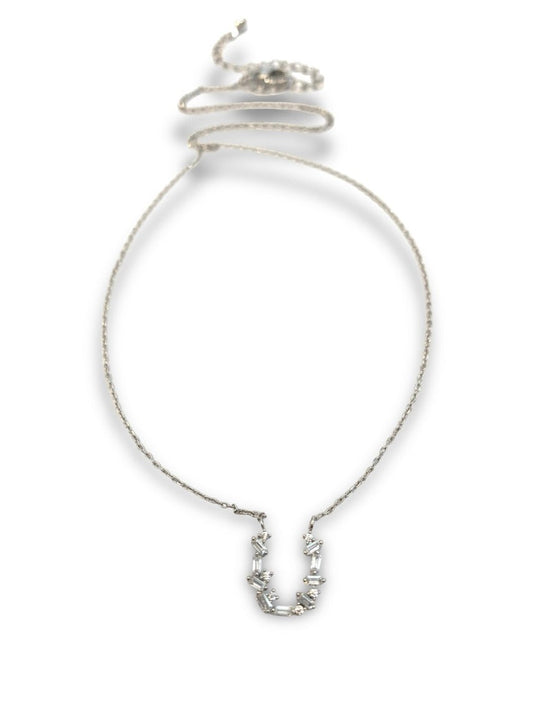Cecil horse shoe Necklace - White Gold