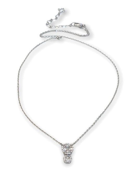 Lucia double drop necklace - White Gold