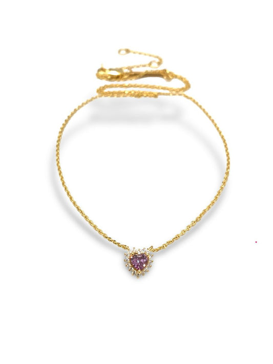Noelle Heart Necklace - Amethyst